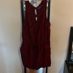 Apt. 9 Burgundy Floral Print Romper